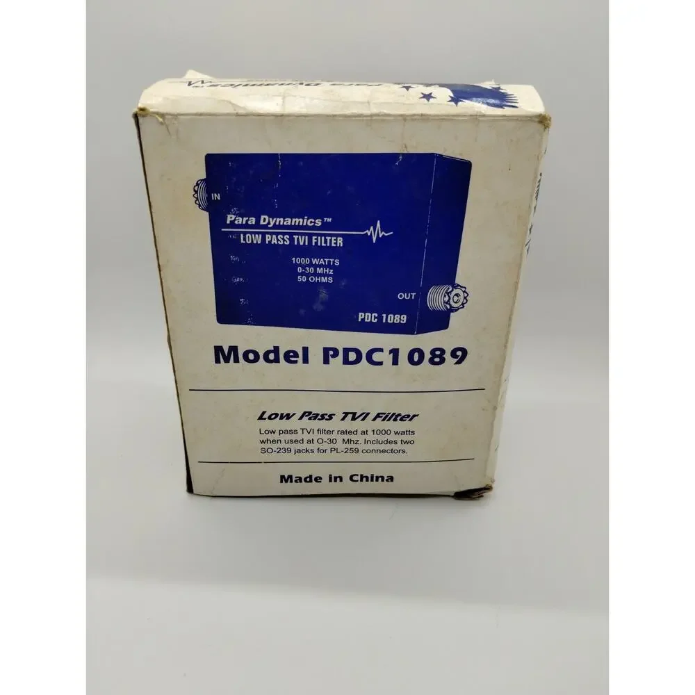 Para Dynamics Low Pass TVI Filter 1000 Watts 0-30 MHz 50 Ohms PDC1089